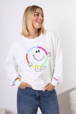 Bluza emotka Smile – Biały, UNI