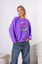 Bluza emotka Smile – Fiolet, UNI