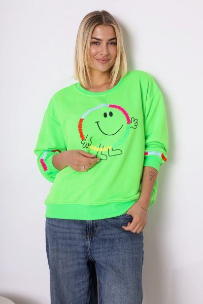 Bluza emotka Smile – Limonka neon, UNI