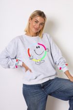 Bluza emotka Smile – Szary, UNI