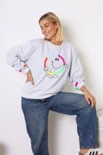 Bluza emotka Smile – Szary, UNI