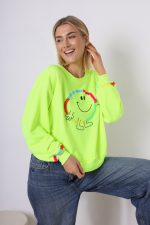 Bluza emotka Smile – neon żółty, UNI