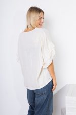 Bluzka złocona haftowane serduszko – Beż, UNI