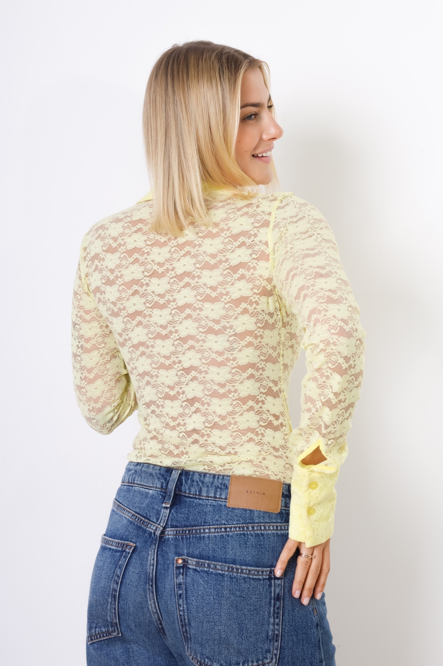 Body koronkowe – Żółty, S/M