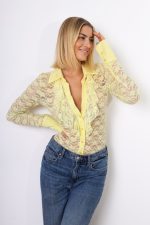 Body koronkowe – Żółty, S/M