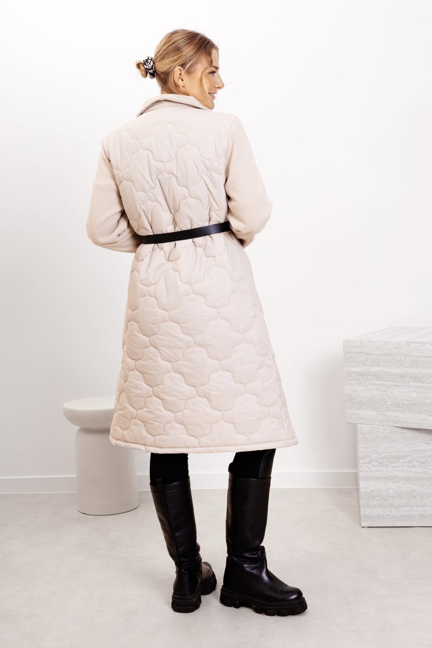 Płaszcz prążek pikowany tył – Beż, UNI