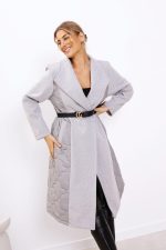 Płaszcz prążek pikowany tył – Szary, UNI