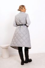 Płaszcz prążek pikowany tył – Szary, UNI