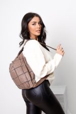 Plecakotorba wyszywane kwadraty – Fango, Duży