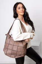 Plecakotorba wyszywane kwadraty – Fango, Duży