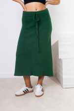 Spódnica dzianina rozkloszowana – Zielony, UNI
