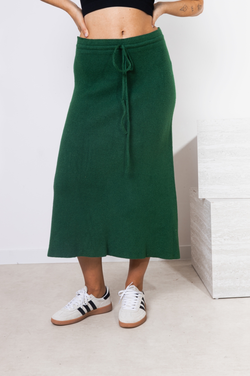 Spódnica dzianina rozkloszowana – Zielony, UNI