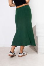 Spódnica dzianina rozkloszowana – Zielony, UNI