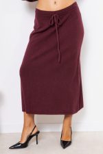 Spódnica dzianinowa długa – UNI, Bordo