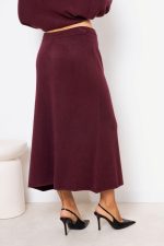 Spódnica dzianinowa długa – UNI, Bordo