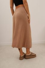 Spódnica dzianinowa długa – UNI, Camelowy