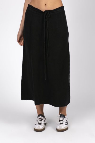 Spódnica dzianinowa długa – UNI, Czarny