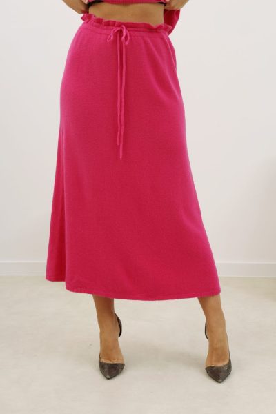 Spódnica dzianinowa długa – UNI, Fuksja
