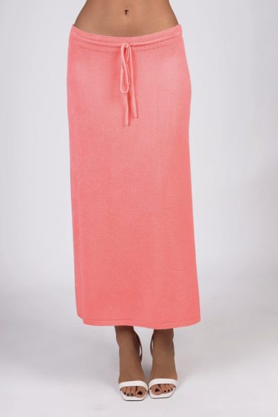 Spódnica dzianinowa długa – UNI, Koral