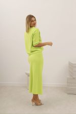 Spódnica dzianinowa długa – UNI, Limonka