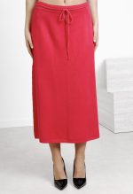 Spódnica dzianinowa długa – UNI, Malina