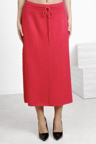 Spódnica dzianinowa długa – UNI, Malina