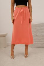 Spódnica dzianinowa długa – UNI, Morela