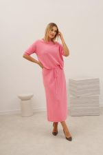 Spódnica dzianinowa długa – UNI, Różowy