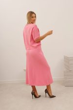 Spódnica dzianinowa długa – UNI, Różowy
