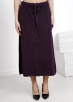 Spódnica dzianinowa długa – UNI, Śliwka