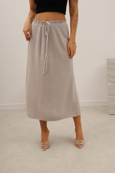 Spódnica dzianinowa długa – UNI, Szary
