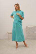 Spódnica dzianinowa długa – UNI, Turkus