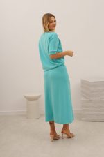 Spódnica dzianinowa długa – UNI, Turkus