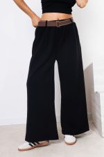 Spodnie pianka czekoladowy pasek – Czarny, UNI