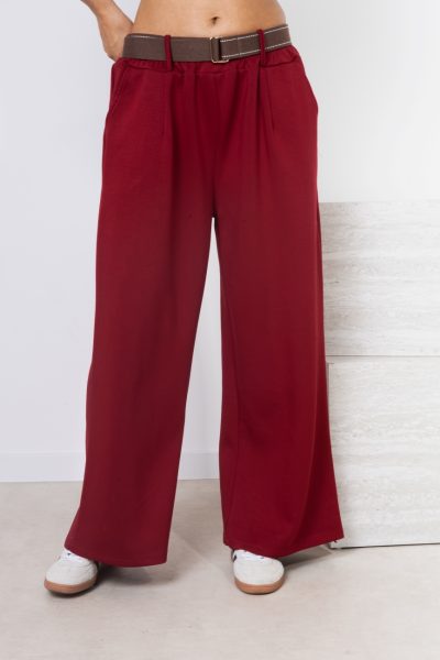 Spodnie pianka czekoladowy pasek – Wino, UNI