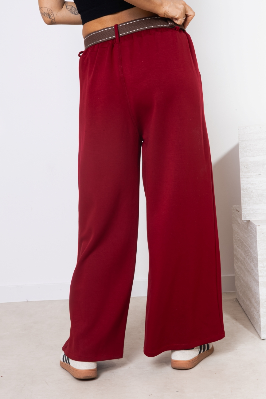 Spodnie pianka czekoladowy pasek – Wino, UNI