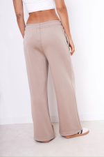 Spodnie szeroka nogawka na polarze – Camelowy, UNI