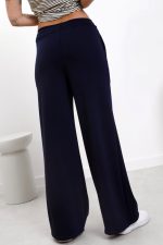 Spodnie szeroka nogawka na polarze – Granat, UNI