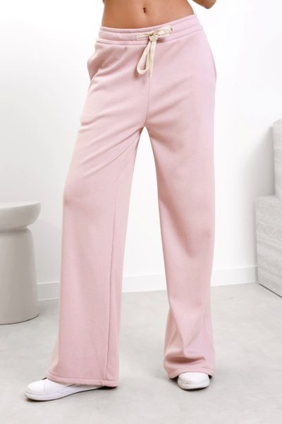 Spodnie szeroka nogawka na polarze – Puder, UNI