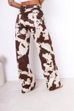 Spodnie zamsz krówka – Czekolada, M