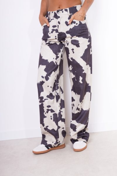 Spodnie zamsz krówka – Grafit, S