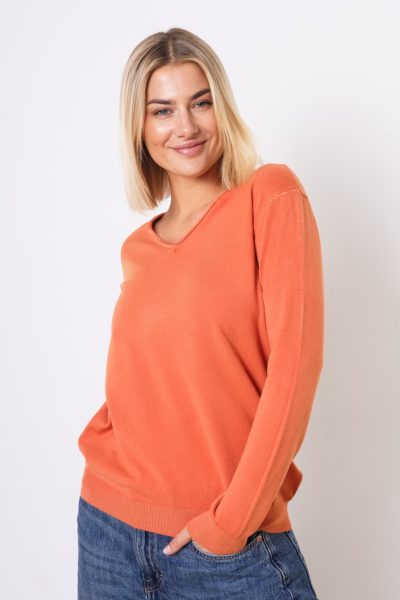 Sweter basic serek – Cegła, UNI