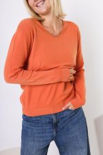 Sweter basic serek – Cegła, UNI