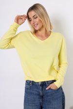 Sweter basic serek – Żółty, UNI