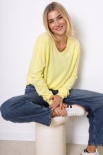 Sweter basic serek – Żółty, UNI