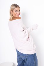 Sweter dzianina asymetryczny – Beż, UNI