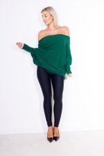 Sweter dzianina asymetryczny – Butelkowy, UNI