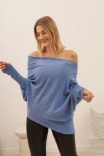 Sweter krzywy – Niebieski, UNI