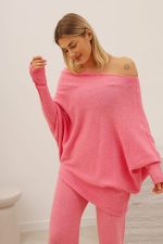 Sweter krzywy – Różowy, UNI