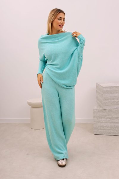 Sweter krzywy – Turkus, UNI